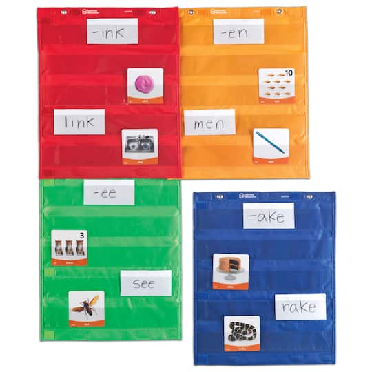 Magnetic Pocket Chart Squares, 17" x 14", Multicolor, Pre-K - Grade 5, Pack Of 4